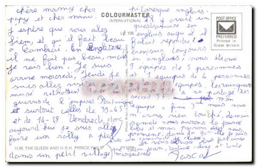 Die Königin und Prinz Philip zu Pferd — Hofprozession — Colourmaster International - Rückseite