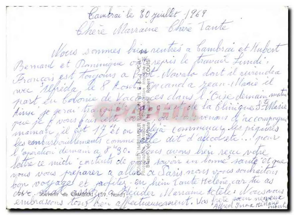 Cambrai — Vista panorâmica com escudo - Verso