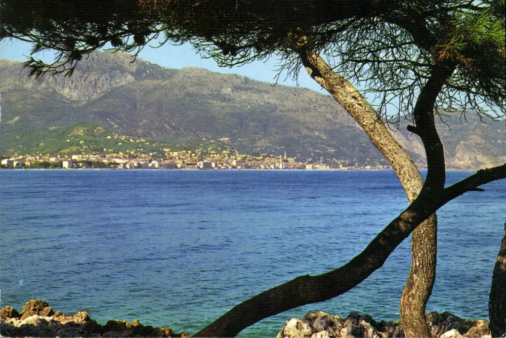 Menton — Vista geral tirada do Cap-Martin — Edições d'Art Altamira, Nice, n°2190 - Frente