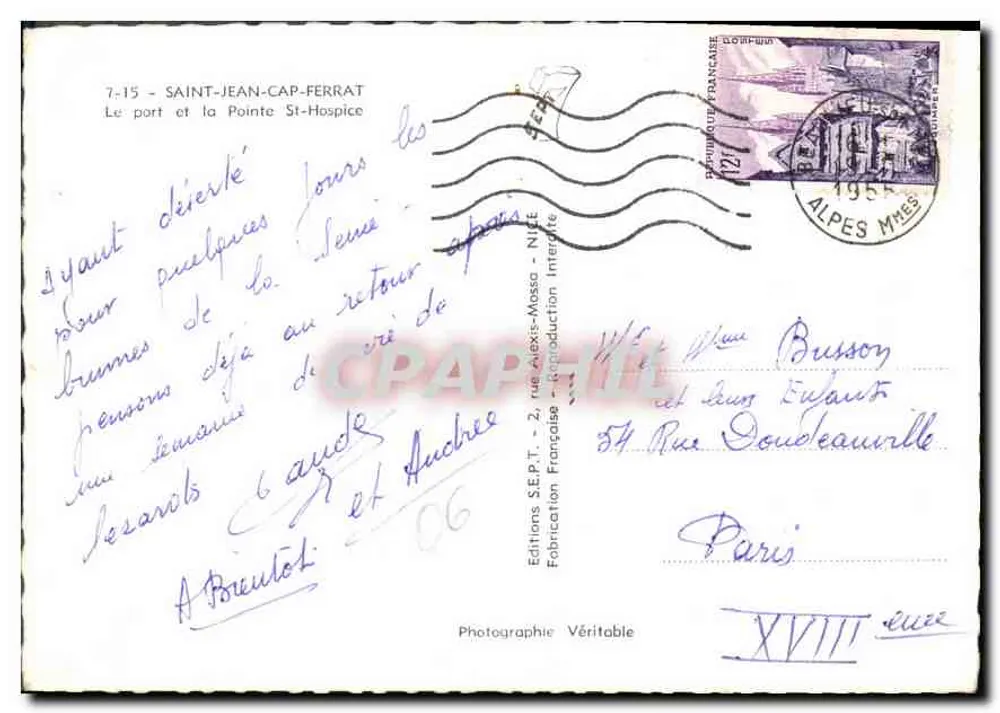 Saint-Jean-Cap-Ferrat — Le port et la Pointe St-Hospice — Éditions S.E.P.T. - Verso