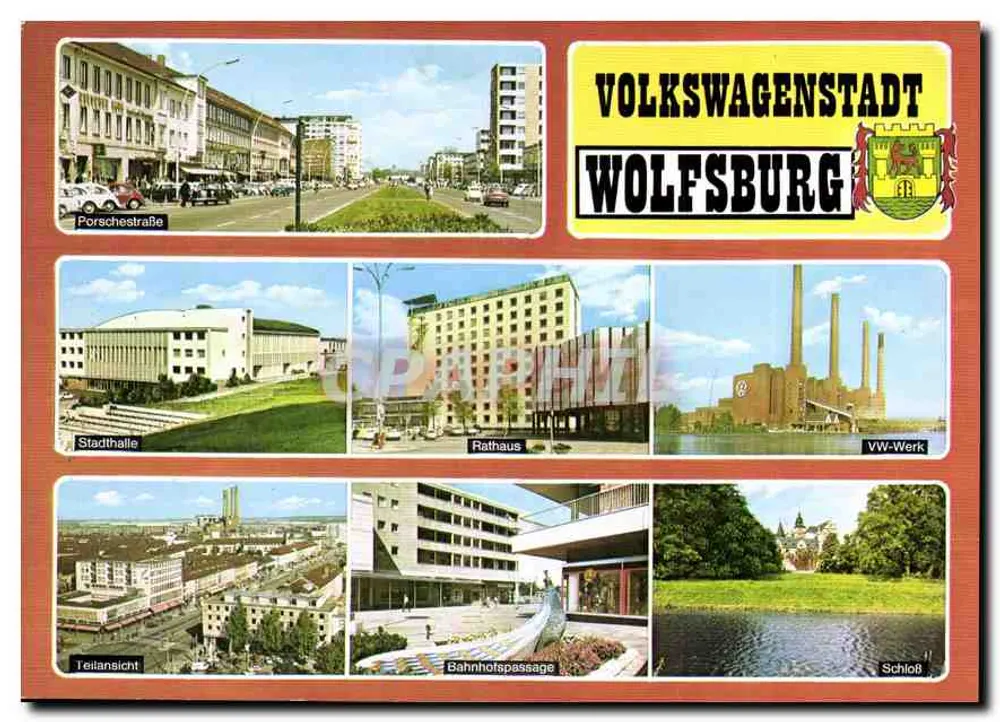 Volkswagenstadt Wolfsburg — vista panorâmica — Cramers Königswalde KG, Dortmund - Frente