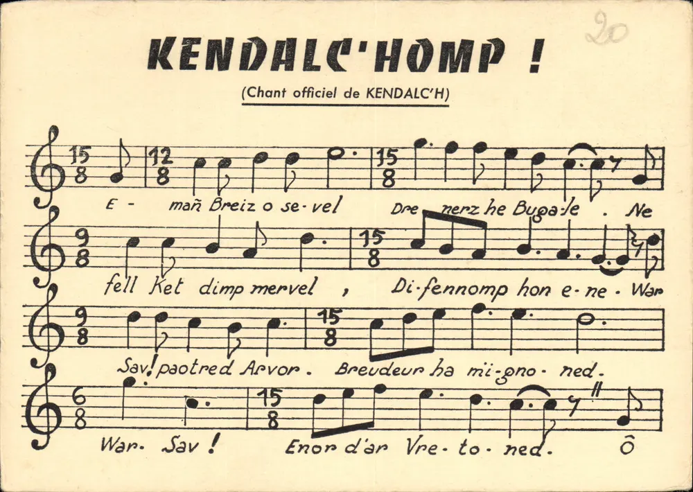 Kendalc'homp ! — Canto oficial de Kendalc'h — Kartenn-Bost - Frente