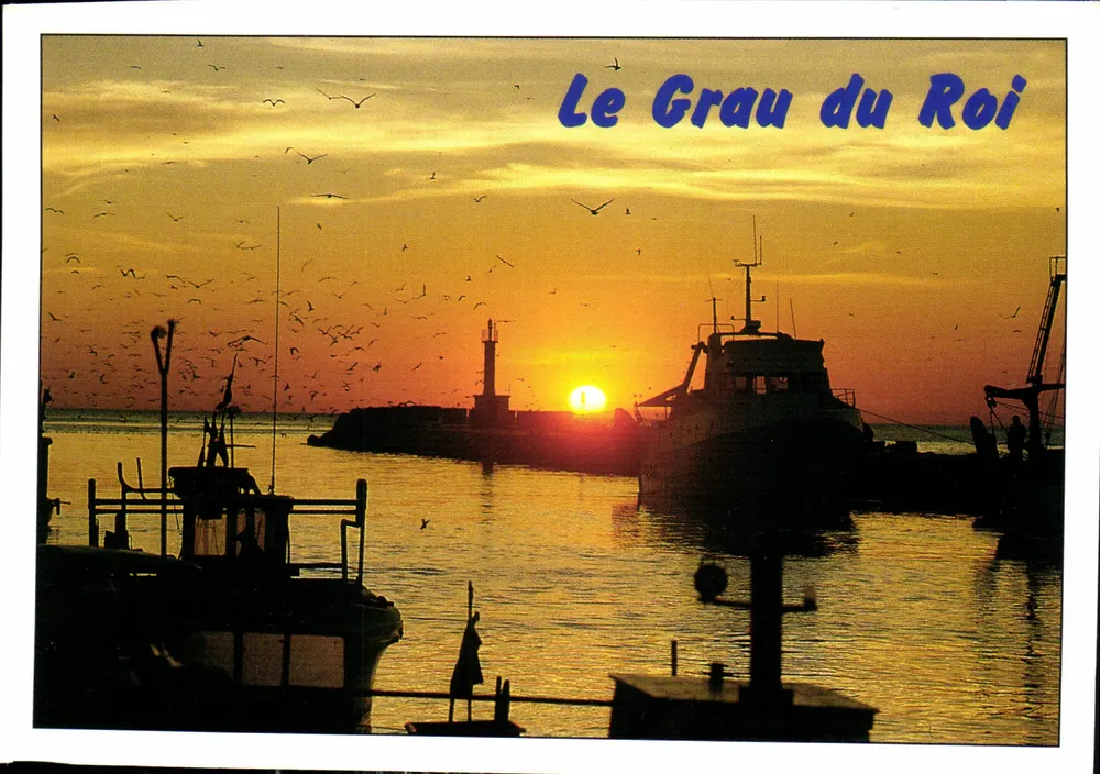 Le Grau du Roi — pôr do sol no porto — editor não visível, n° de série não visível - Frente