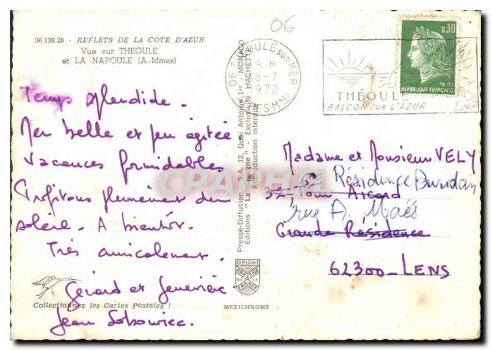 Ansicht von Théoule und La Napoule — Verlag IRIS, Nr. 06.138.28 - Rückseite