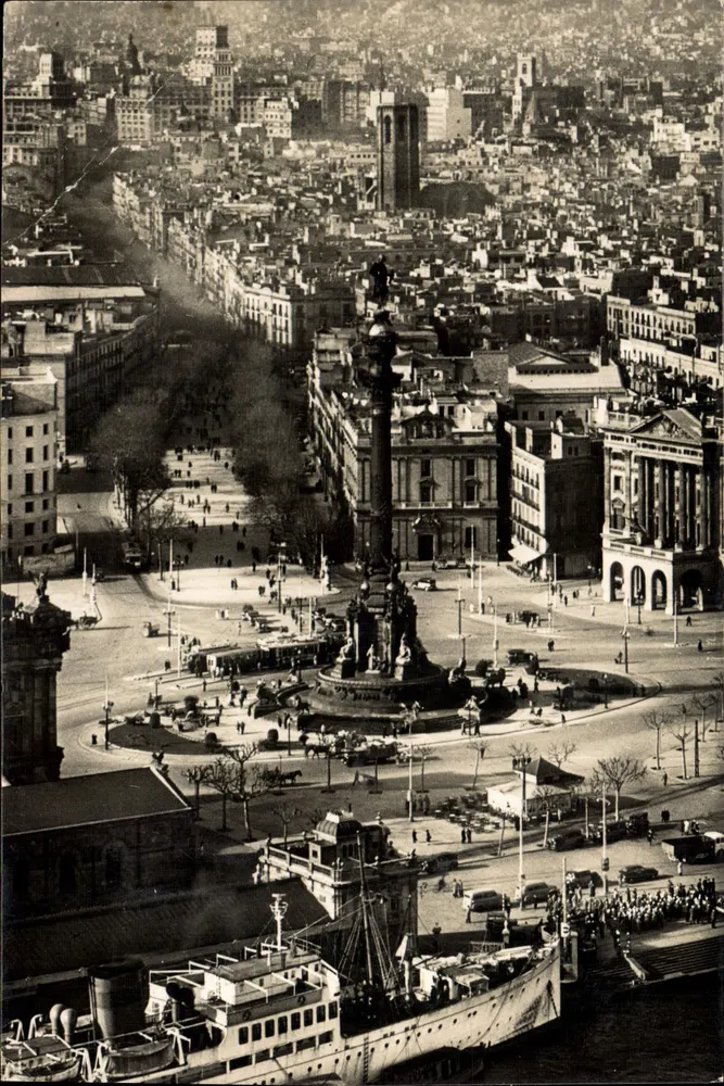 Barcelona — Monumento a Colón y las Ramblas — Taller A. ZERKO WITZ - Anverso