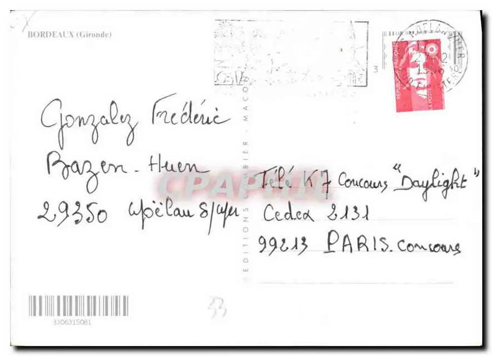 Bordeaux — vista panorâmica — Edições Courrier - Maco - Verso