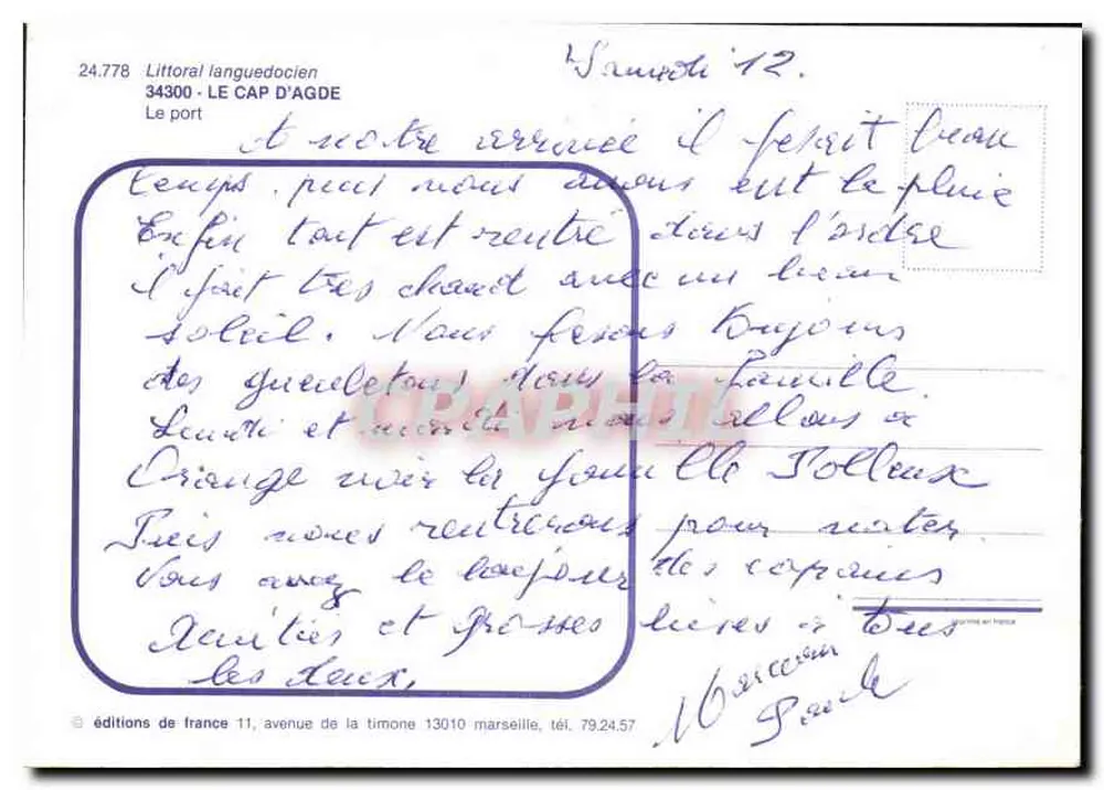 O Cap d'Agde — O porto — edições da França - Verso