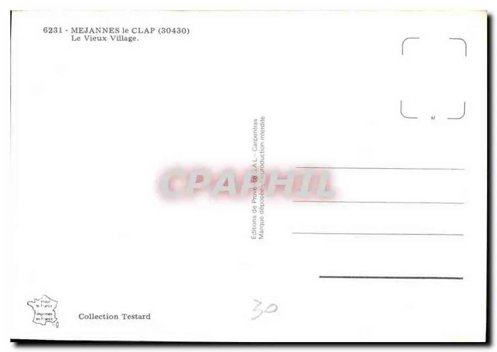 Mejannes le Clap — Ansicht des alten Dorfes — Éditions de Provence Z.A.L. - Carpentras - Rückseite