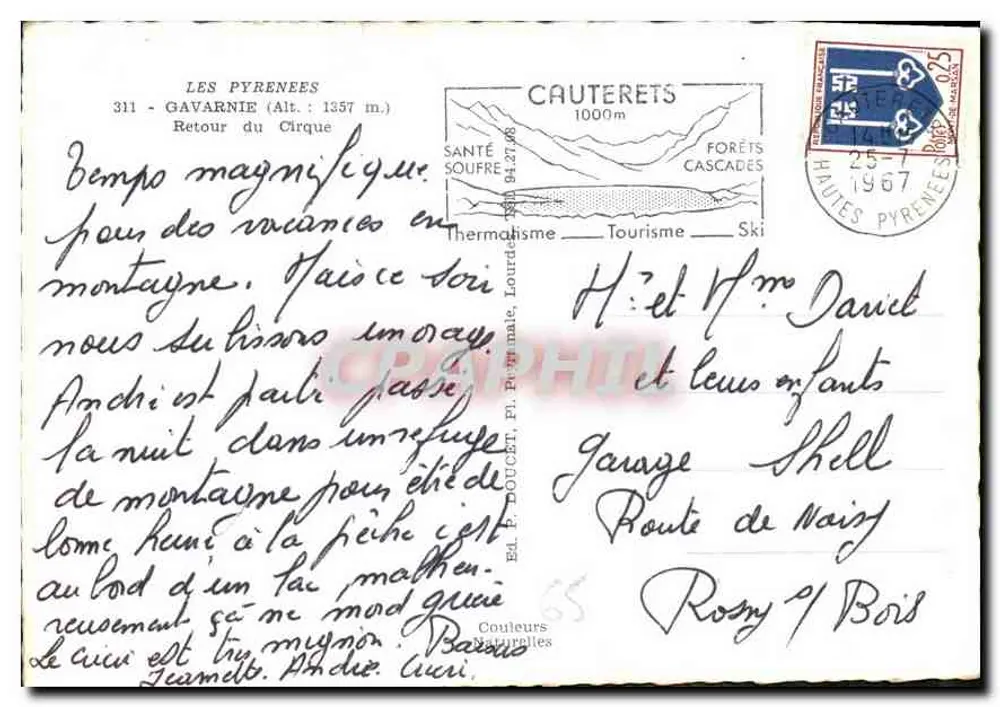 Cauterets — Cirque de Gavarnie — Éditeur Edlox - Verso