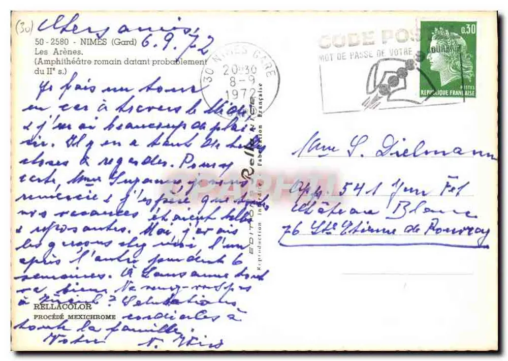 Amphitéatro romano de Nîmes — Nîmes (Gard) — Edição Rella - Verso
