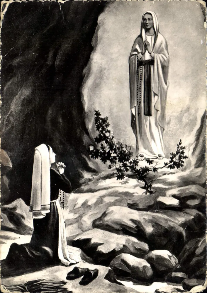 Erscheinen der Jungfrau bei Bernadette Soubirous — Lourdes — Edition Quinault - Vorderseite