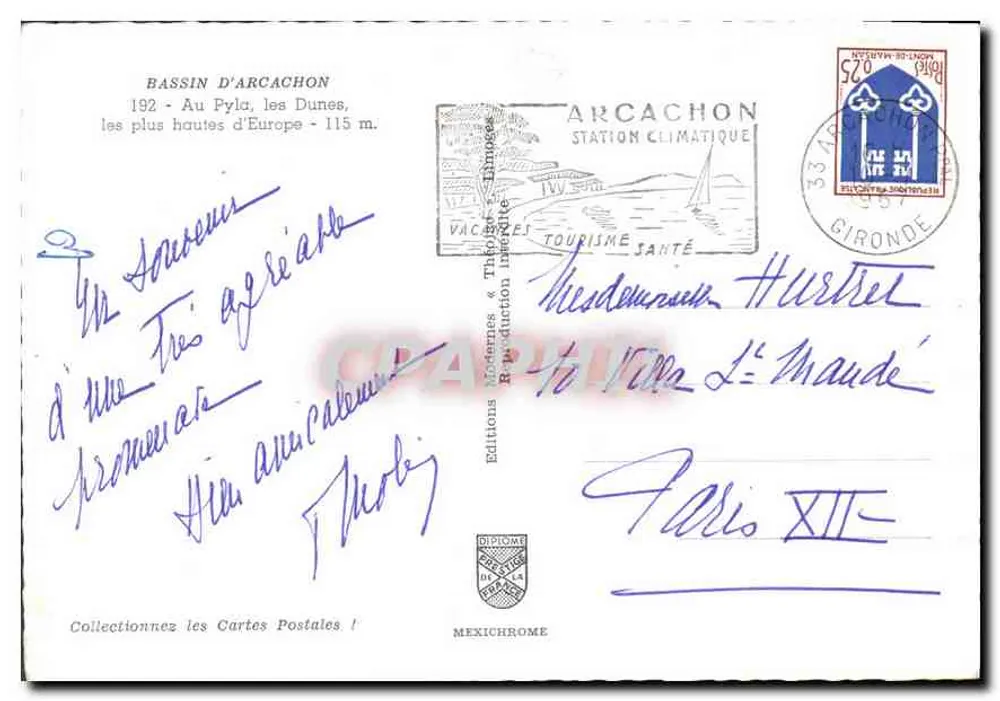 Dünen von Pyla — die höchsten Europas — 115 m — Modern Editions & Théophile - Rückseite