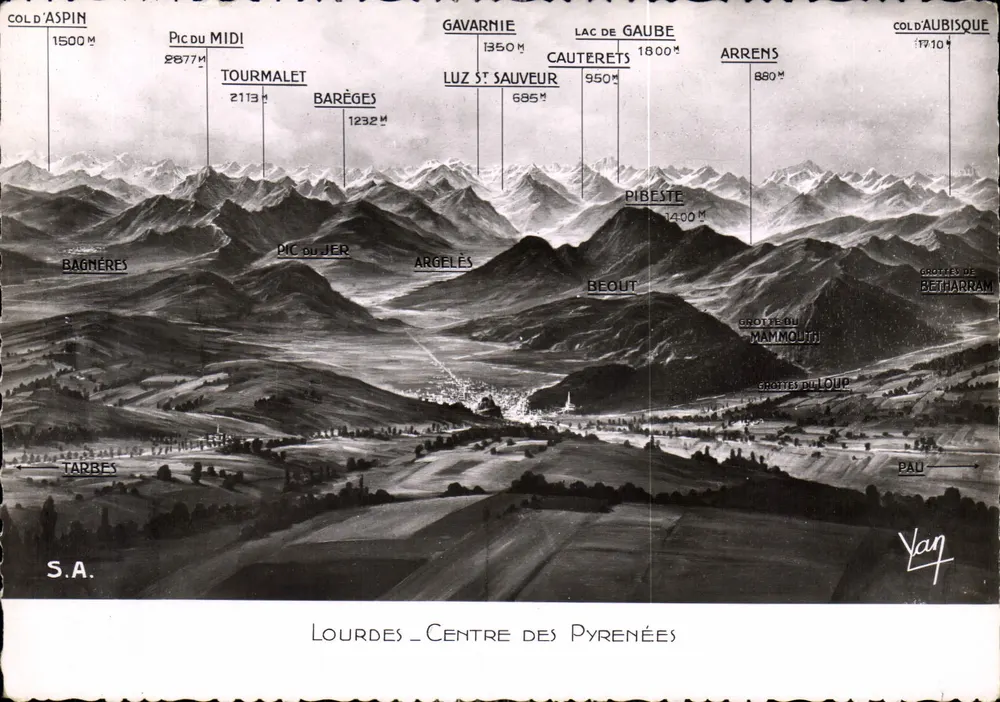 Lourdes — Centro das Pirineus — vista panorâmica das montanhas - Frente