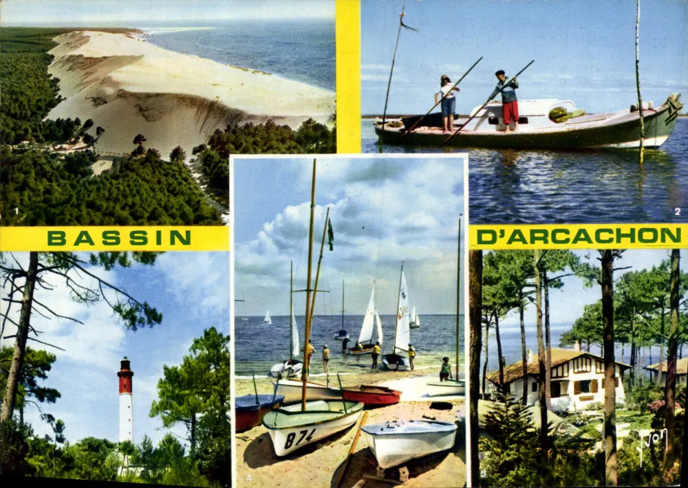 Bassin d'Arcachon — vista panorâmica — Editor: E.K.M. 6651 - Frente