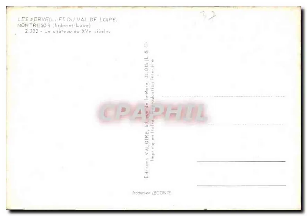 Schloss Montresor — Indre-et-Loire — Éditions Valoire - Rückseite