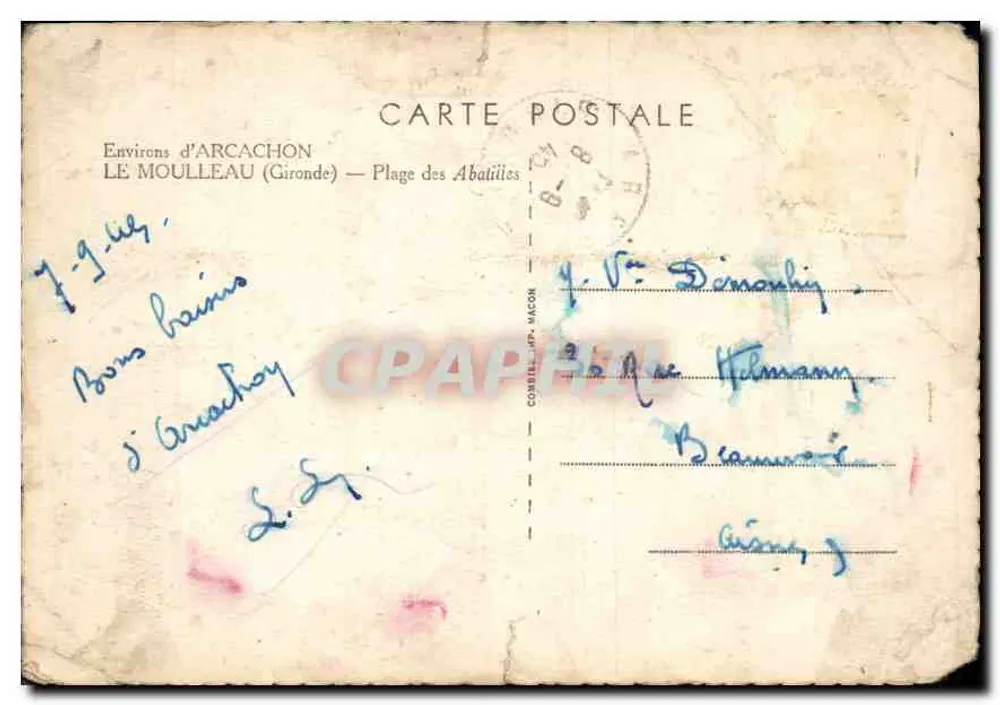Plage des Abatilles — Ansicht von einem Pin — Verlag COMBELL (P. MACON) - Rückseite