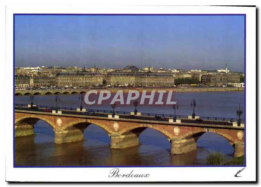 Bordeaux — Steinbrücke über die Garonne — Verlag Harmonie - Vorderseite