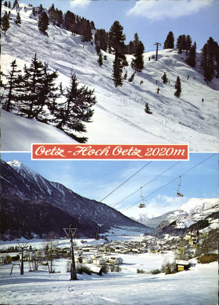 Oetz - Hoch Oetz 2020m — Panoramablick und Skistation — Fotoverlag lohmenn, n°6/517 - Vorderseite