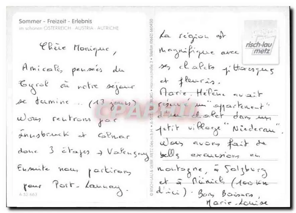 अल्प्स के फूल — टायरोल, अल्प्स के हृदय — एडिटर रिश-लॉ मेट्ज़ - पीछे