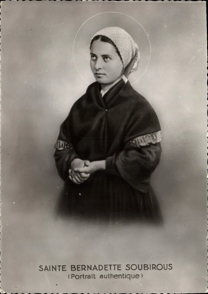 Santa Bernadette Soubirous — Retrato autêntico — Edição Quinault, Lourdes, n° 1072 - Frente