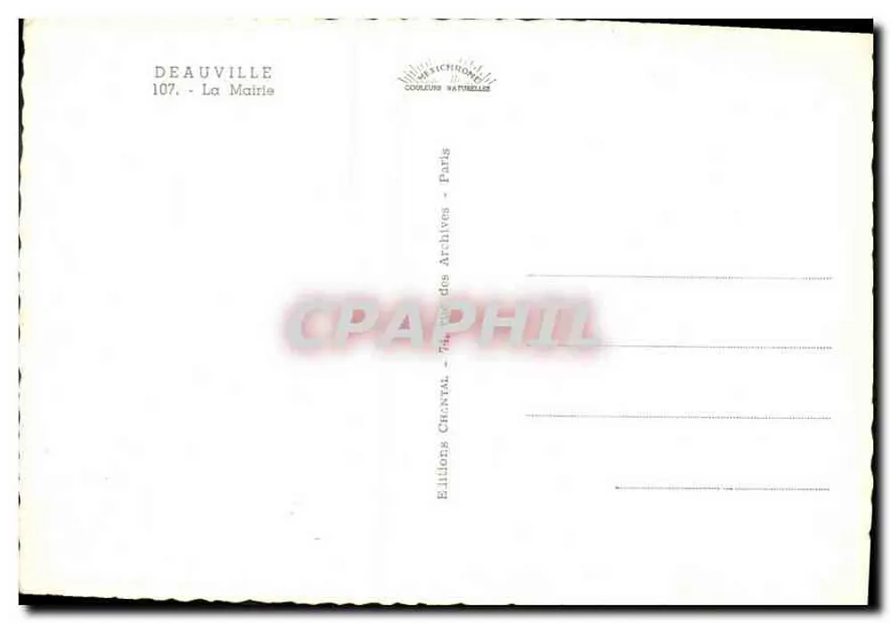 Deauville — A Prefeitura — Edição Chantal - Verso