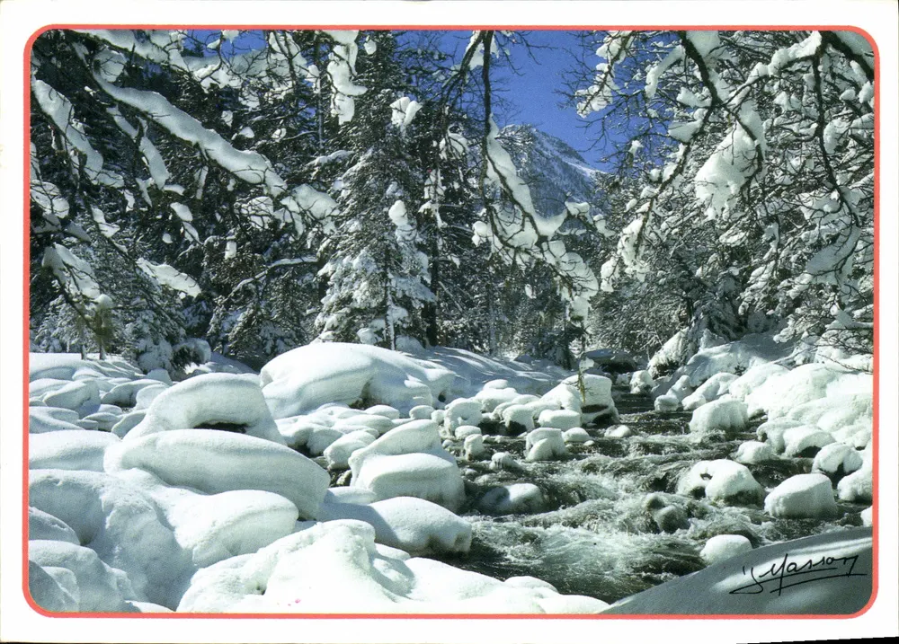 हिवर्नल दृश्य — पर्वत और नदी — फोटो-एडिशन जे. मास्सॉन, एचएस 10163 - आगे