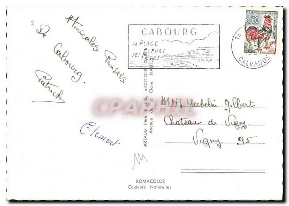 Cabourg — Die Strände, Die Kirche, Das Casino, Das Miniatur-Golf, Das Grand Hotel und Das Normandy Hotel — Éditions Artaud Frères & Cie - Rückseite