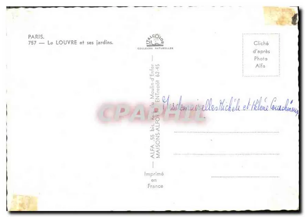 O Louvre — Jardins — ALFA MAISONS NATURELLES 757 - Verso