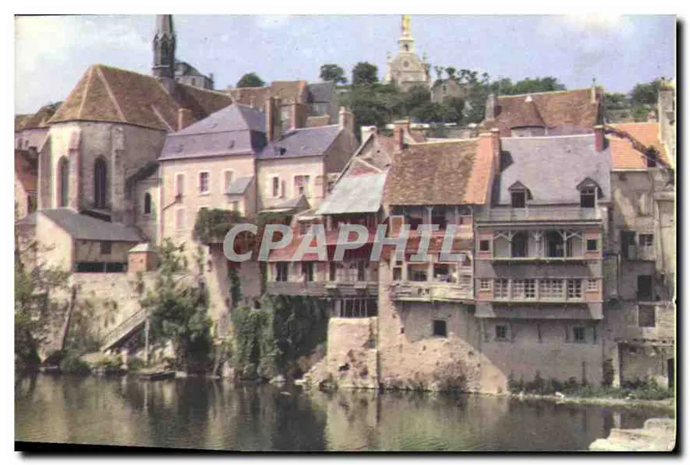 Argenton-sur-Creuse — vista do vilarejo às margens da Creuse — Pelleter - Frente