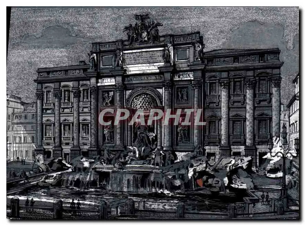 Fonte de Trevi — Roma — Éd. E. Verdesi, n° 309 - Frente