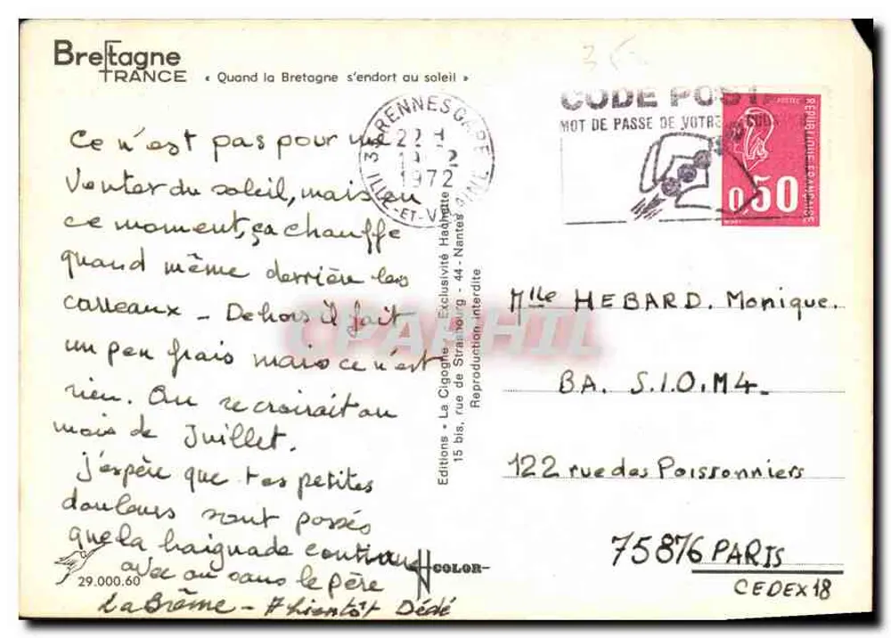 Bretagne — Wenn die Bretagne unter der Sonne einschläft — Éditions La Closerie, Nantes - Rückseite