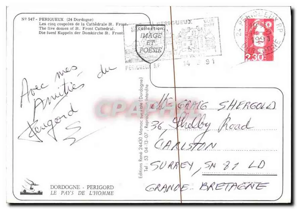 Die fünf Kuppeln der Kathedrale Saint-Front — Périgueux (24) — Éditions René 24430 Marzac - Rückseite