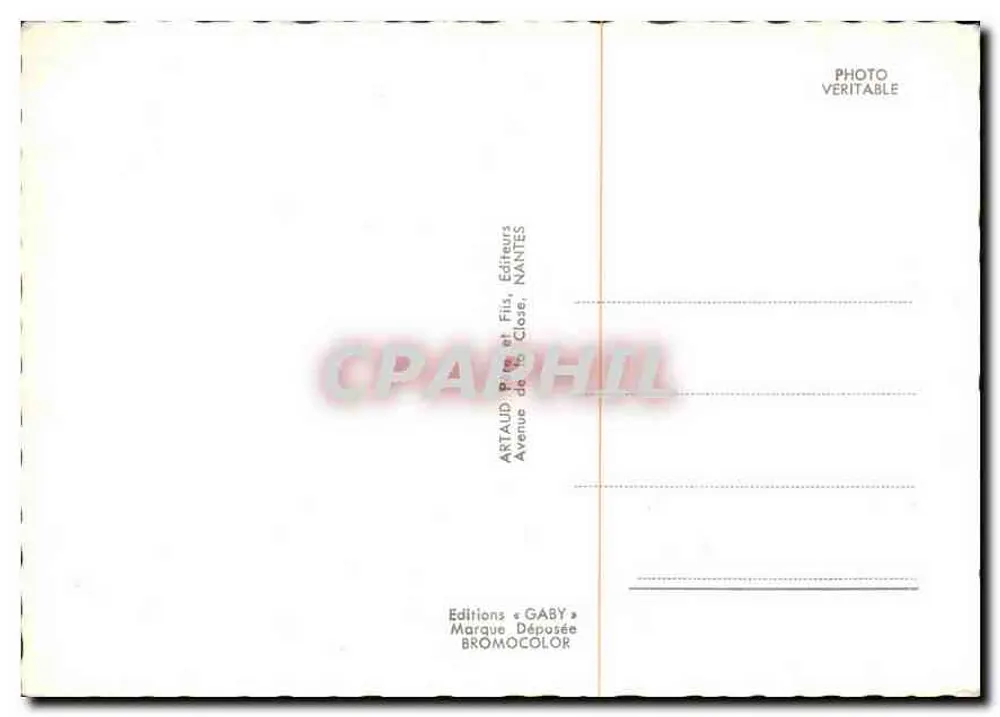 Bretanha — carta postal panorâmica com mapa e vignettes — Éditions Gaby, Nantes - Verso