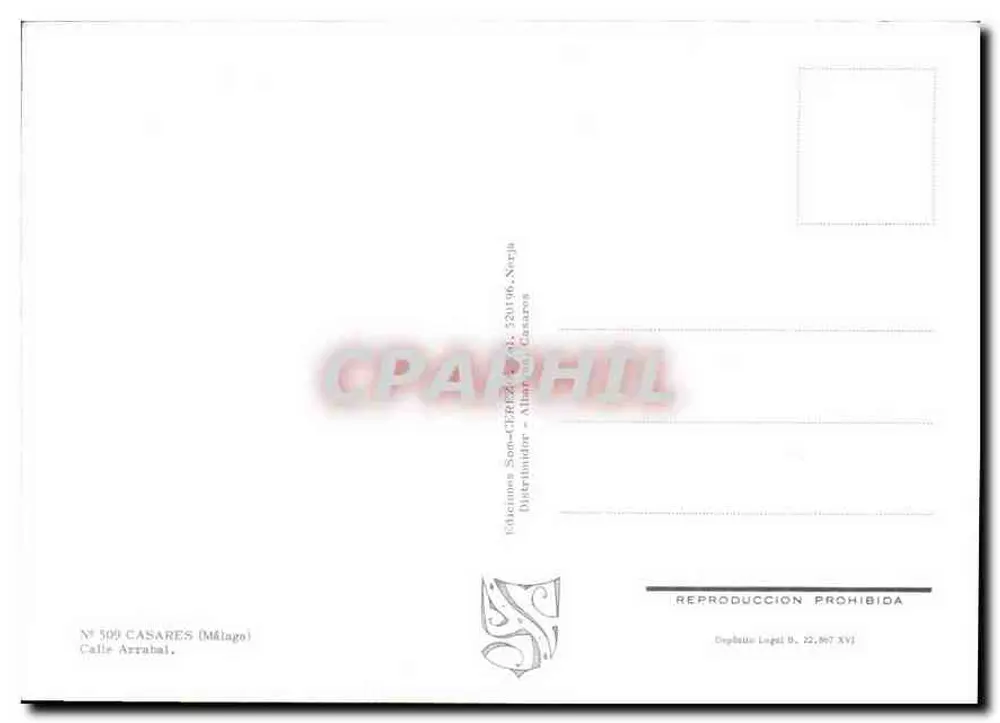 Ruela de Casares — vista com ruínas e casa branca — editor Son-CIFREZ, n° 509 - Verso