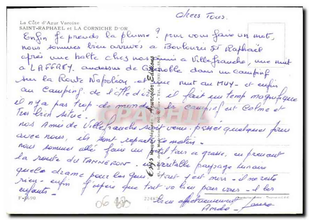 Saint-Raphaël e a Corniche d'Or — Editora Esy's, n° F-3690 - Verso