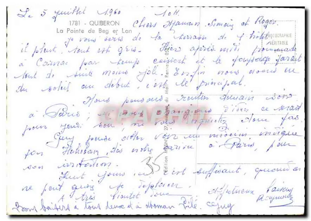 कार्नाक के किला - कार्नाक से बेग और लान के बिंदु से देखा गया - मैगॉन के संस्करण, 22 नवंबर 1960 - पीछे