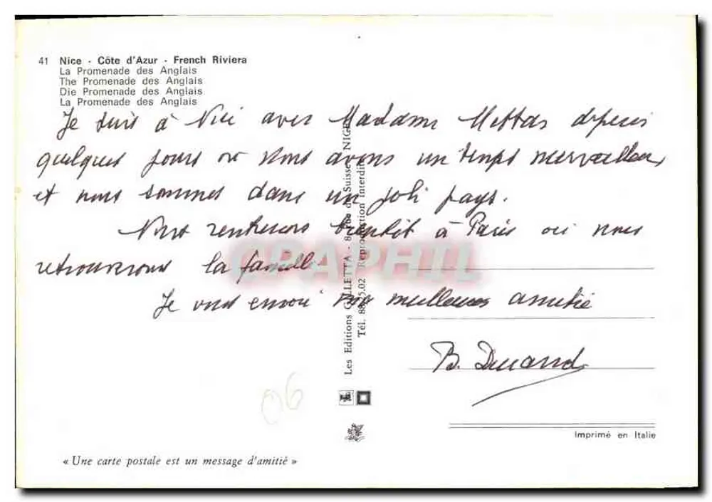 Nice - Côte d'Azur - Die Promenade des Anglais — Les Éditions NIGETTA, Nr. 41 - Rückseite