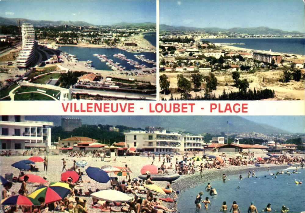 Villeneuve-Loubet - Strand — Panoramablick und belebter Strand — MEXICHROME - Vorderseite