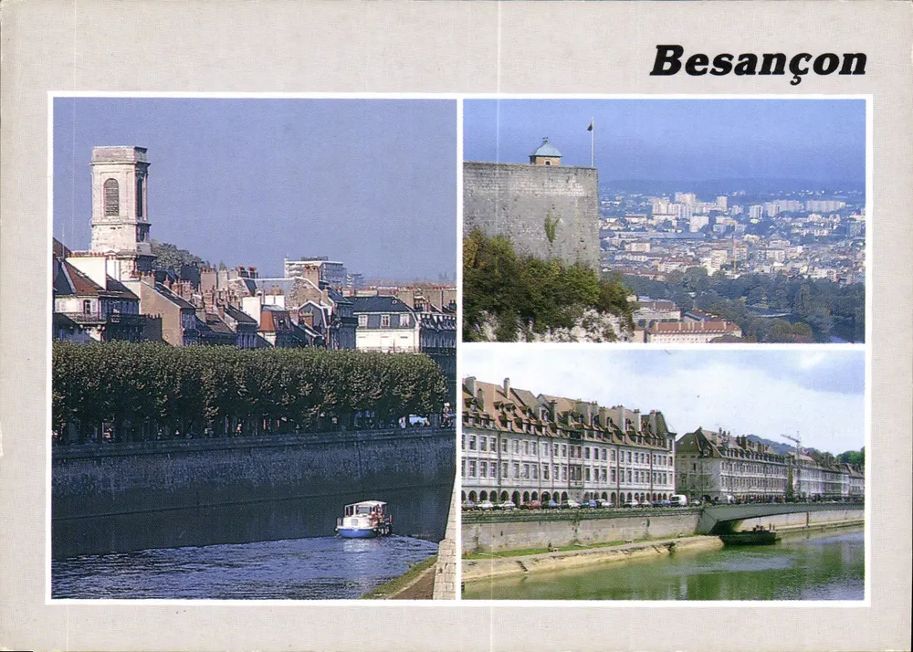 Besançon — vista do Doubs, da Torre Vauban e do bairro histórico — Edições Combier, n°89B - Frente