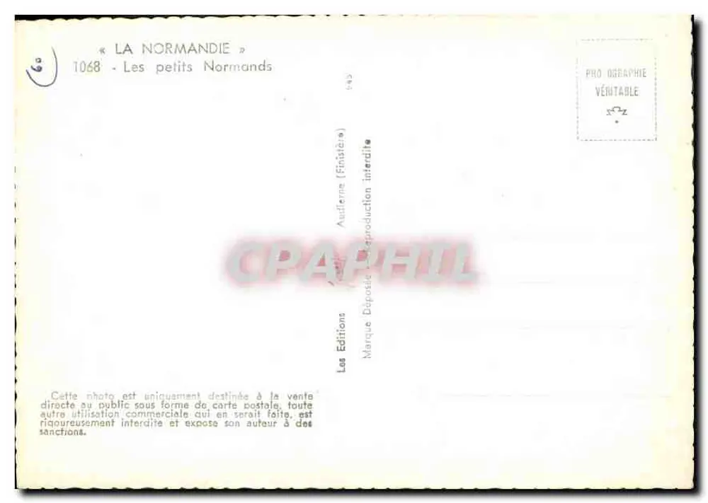 Les petits Normands — Série 1068 — Éditions Audierne - Verso