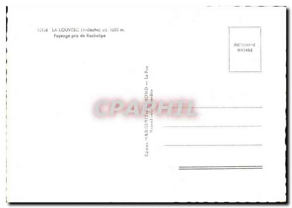 La Louvesc (Ardèche) — paisagem tirada de Rochelipe — Edição Marguerite Mond - Verso