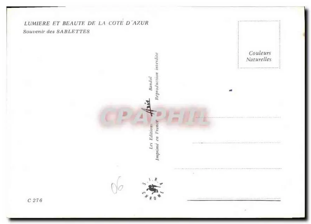 Les Sablettes — Côte d'Azur — Edition Bandal - Rückseite