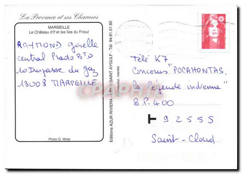 Marseille — Luftbild mit Îles du Frioul — Editions AZUR Riviera - Rückseite