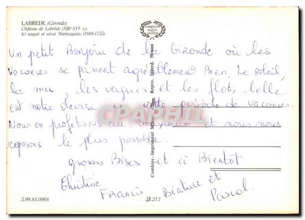 Castelo de Labrède — Gironde — Editor Cing - Verso