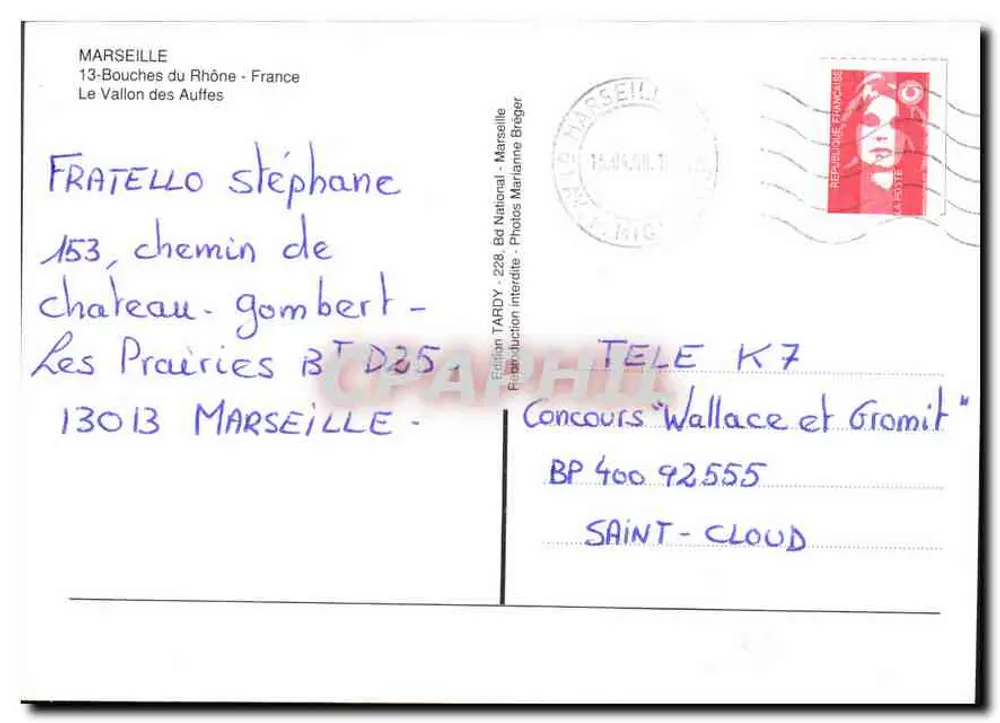 Marseille — Le Vallon des Auffes — Édition Tardy - Rückseite