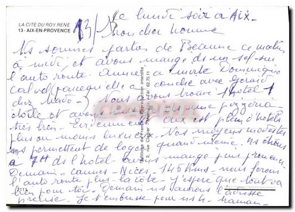 Aix-en-Provence — vista da praça das Fontes — editor não visível - Verso