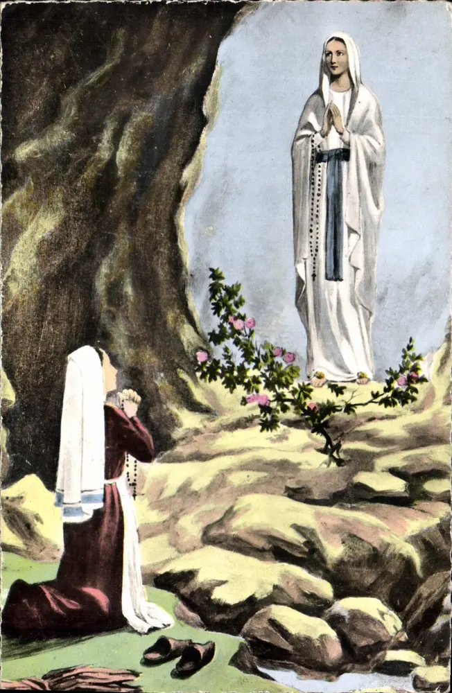 Erscheinen der T.S. Jungfrau Bernadette Soubirous — Lourdes — Lourdes-Ausgabe - Vorderseite