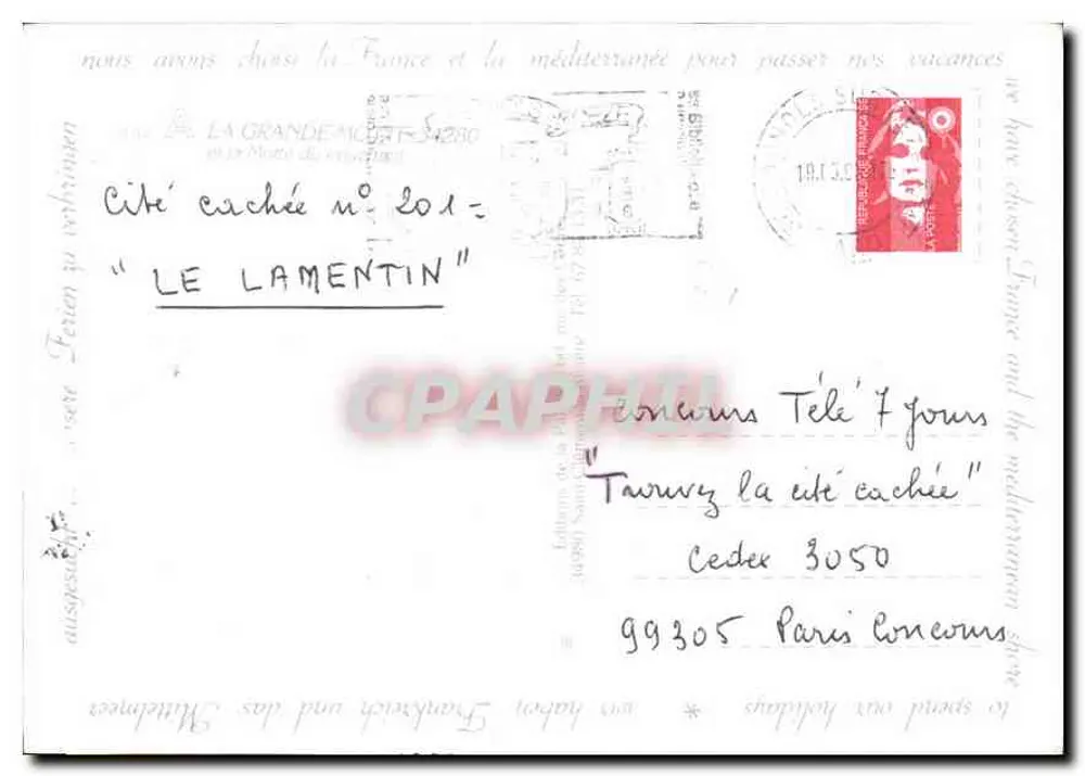 O Camping — Cidade Escondida n°201 — Le Lamentin — Editor: La Grande Motte - Verso