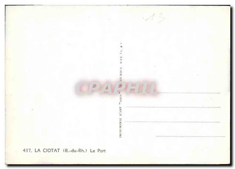 O Port — La Ciotat (Bouches-du-Rhône) — Imprimerie d'Art 'Adia' - Verso