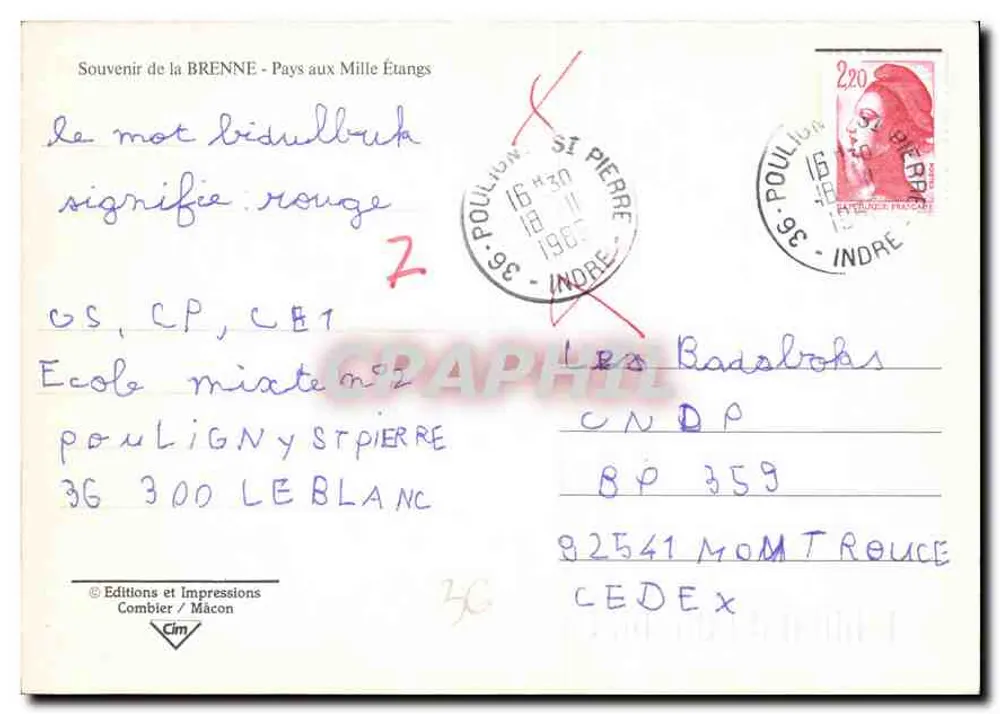 Land der tausend Seen — Erinnerung an die Brenne — Éditions et Impressions Combier / Mâcon - Rückseite